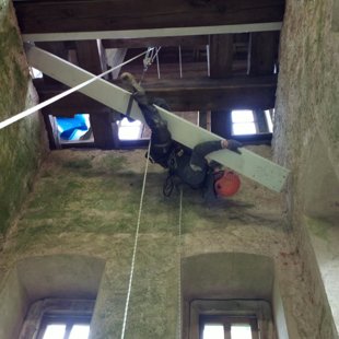 Torņa pastiprināšanas darbi Zubes EV.LUT. baznīca