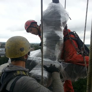 krustu iepakošana pirms demontāžas
