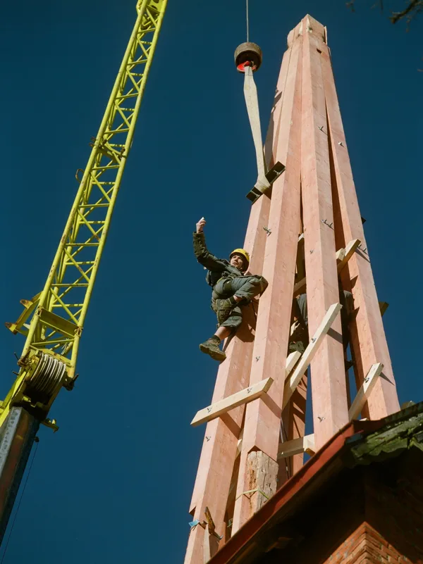 Zaubes Ev.Lut. Baznīcas torņa pārbūves par 15 m augstāka, kā pirms pārbūves
